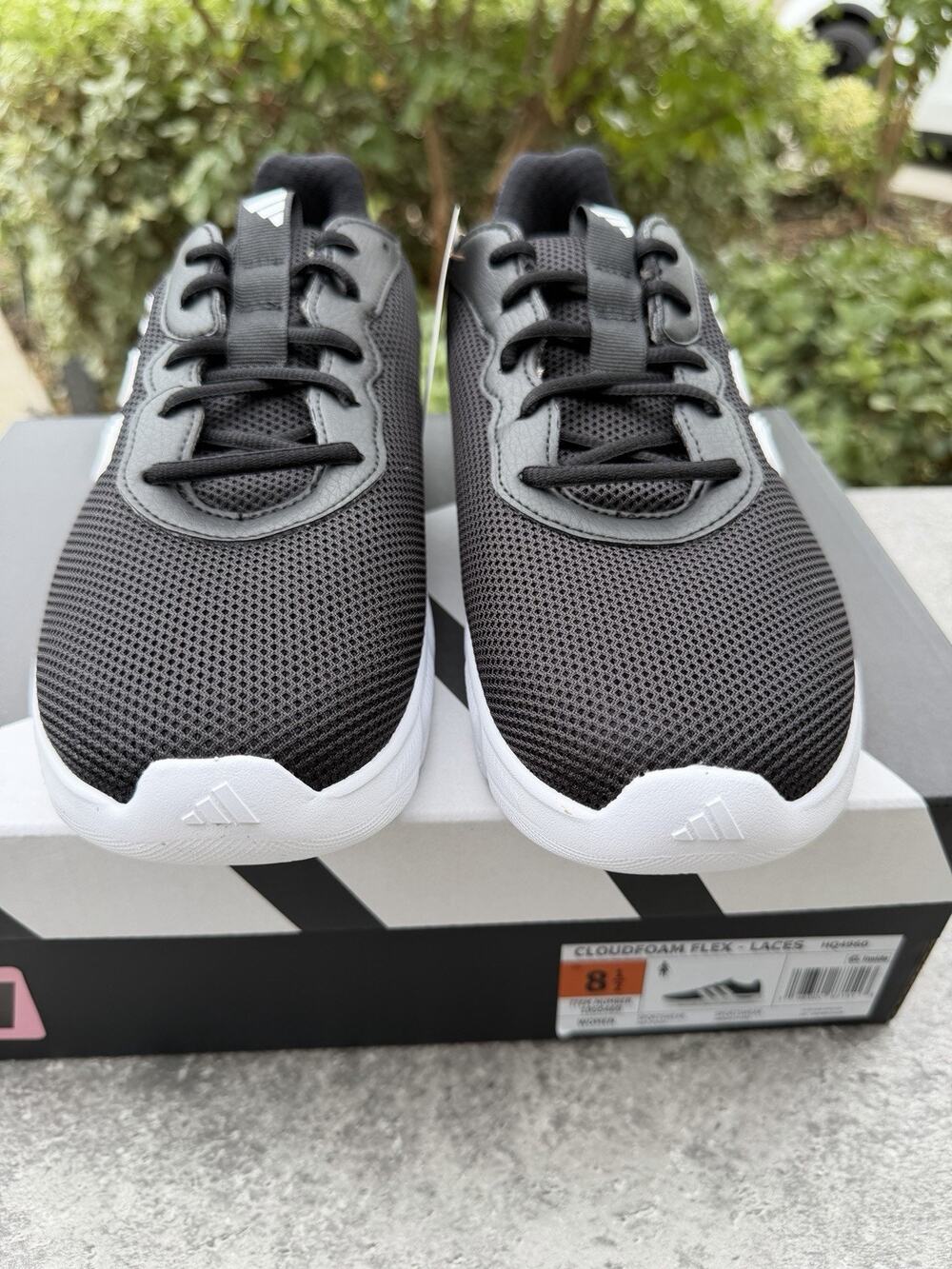 Adidas Arch Rise Cloudfoam Flex Laces Black Sneakers Women's 8.5 Wide Fit NWT